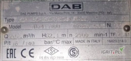 Sprzedam agregat pompowy firmy DAB o wydajności 3450L/min i ciśnieniu do 16bar.
