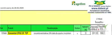 Idealny Koncentrat dla opasów, białko 38% z Agrifirm.
