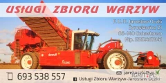 Oferuje usługi zbioru warzyw takich jak cebula, marchew, pasternak, pietruszka, buraczek czerwony, seler, i ziemniaków itp. 